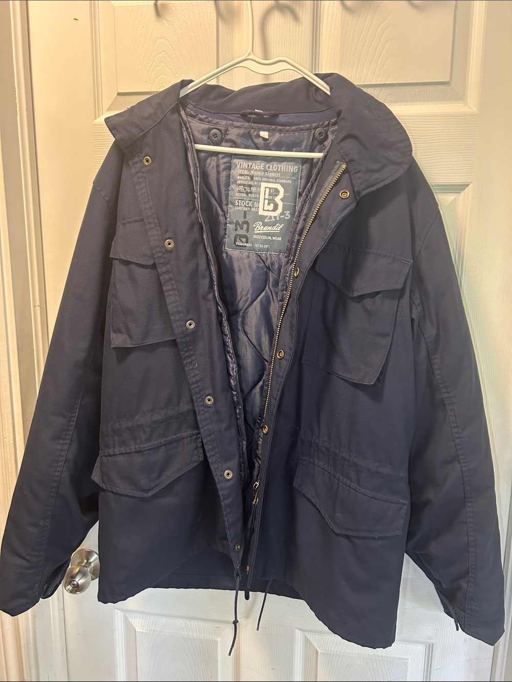 dark navy blue Brandit M-65 classic field jacket men’s large